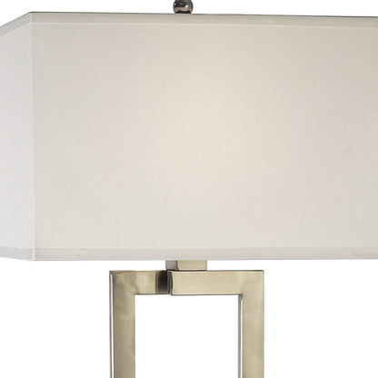 61" Metal Floor Lamp With White Fabric Shade HomeRoots