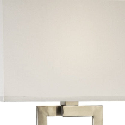 61" Nickel Traditional Shaped Floor Lamp With White Rectangular Shade HomeRoots