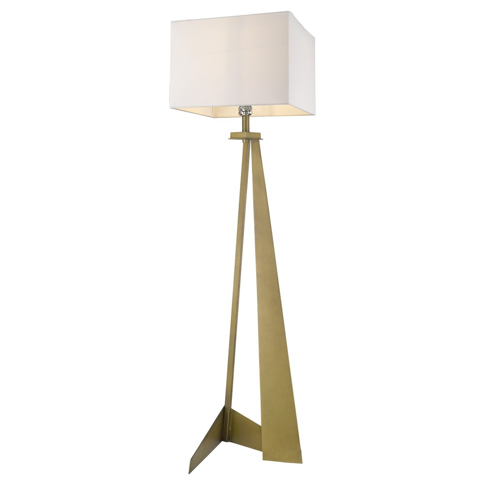 60" Floor Lamp With White Fabric Novelty Shade — view 3