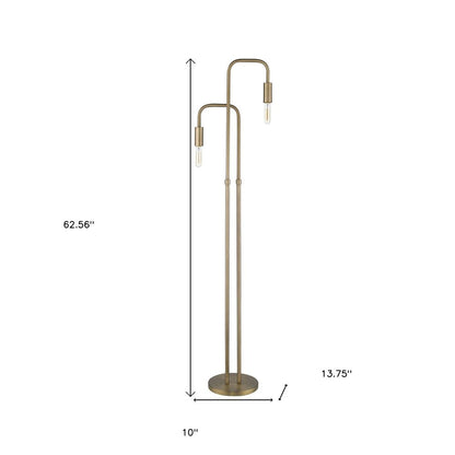 63" Two Light Torchiere Floor Lamp HomeRoots