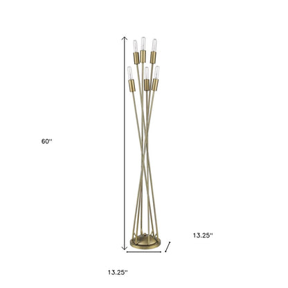60" Six Light Torchiere Floor Lamp HomeRoots