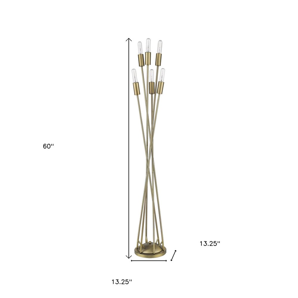 60" Six Light Torchiere Floor Lamp — view 6