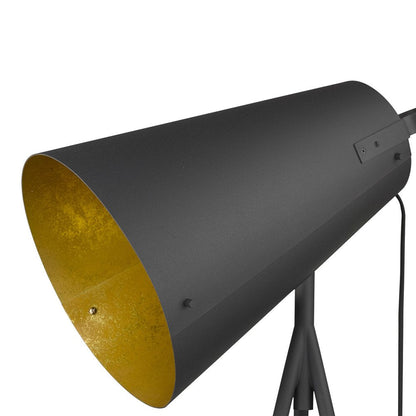 61" Tripod Floor Lamp With Gray Metal Cone Shade HomeRoots