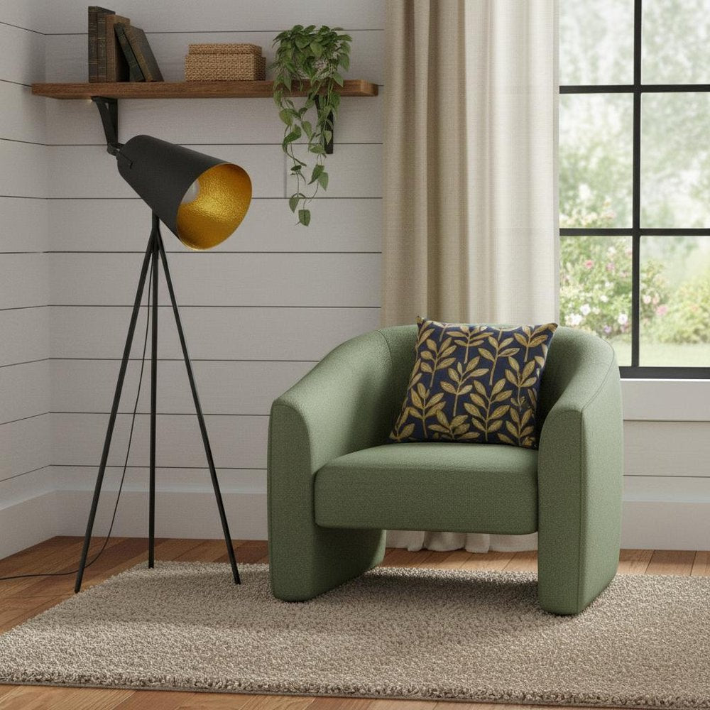 61" Tripod Floor Lamp With Gray Metal Cone Shade — view 6