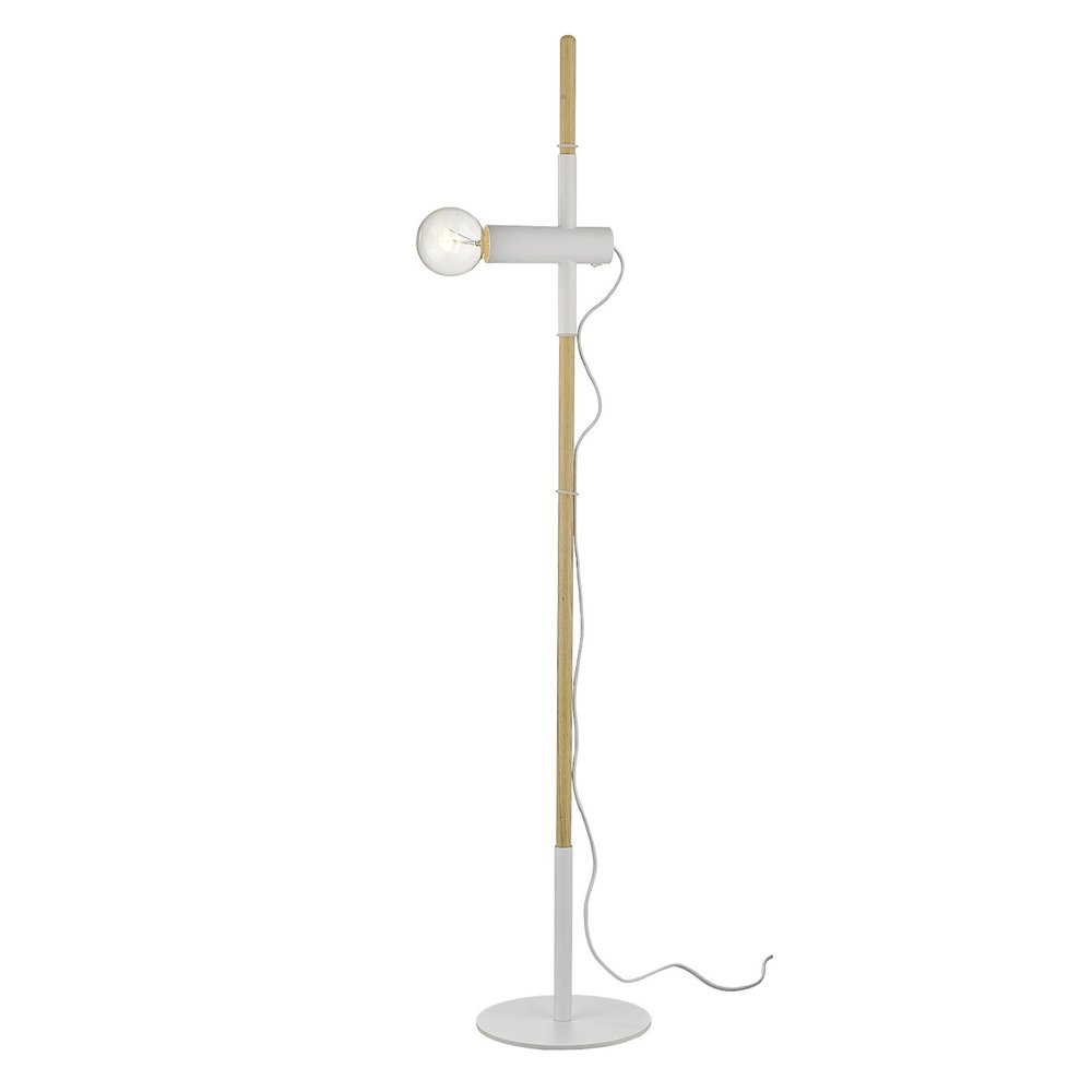 55" Brown And White Reading Floor Lamp