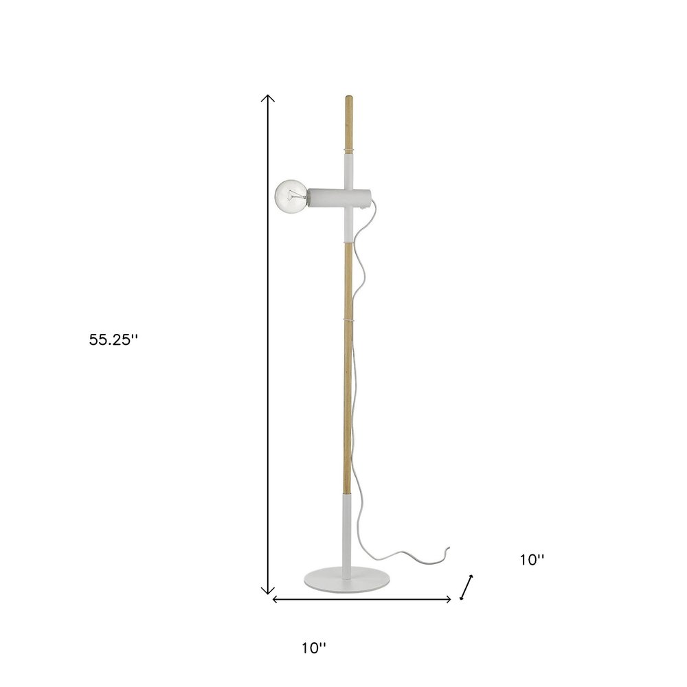 55" Brown And White Reading Floor Lamp HomeRoots