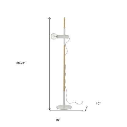 55" Brown And White Reading Floor Lamp HomeRoots