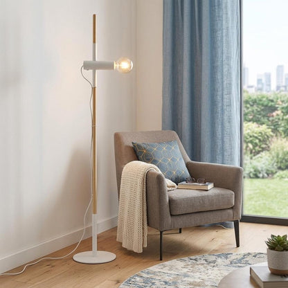 55" Brown And White Reading Floor Lamp HomeRoots
