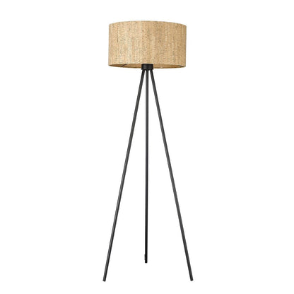 58" Brown And Black Metal Tripod Floor Lamp With Brown Shade HomeRoots