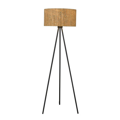 58" Brown And Black Metal Tripod Floor Lamp With Brown Shade HomeRoots