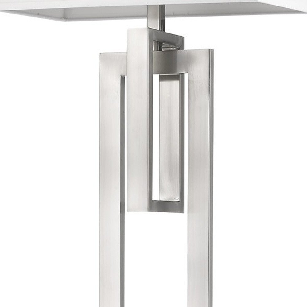 64" Nickel Traditional Shaped Floor Lamp With White Rectangular Shade HomeRoots