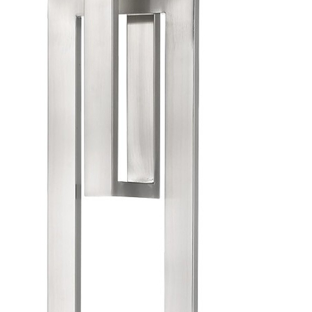 64" Nickel Traditional Shaped Floor Lamp With White Rectangular Shade — view 5