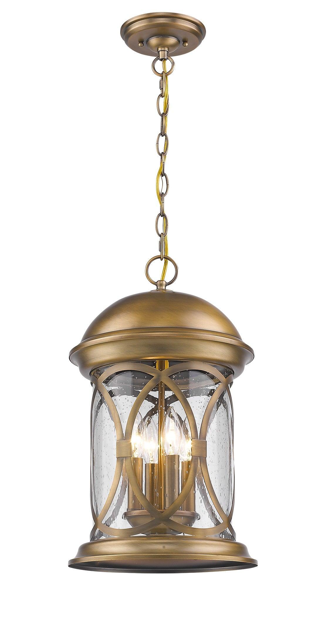 Lincoln 4-Light Antique Brass Hanging Light - FurniFindUSA