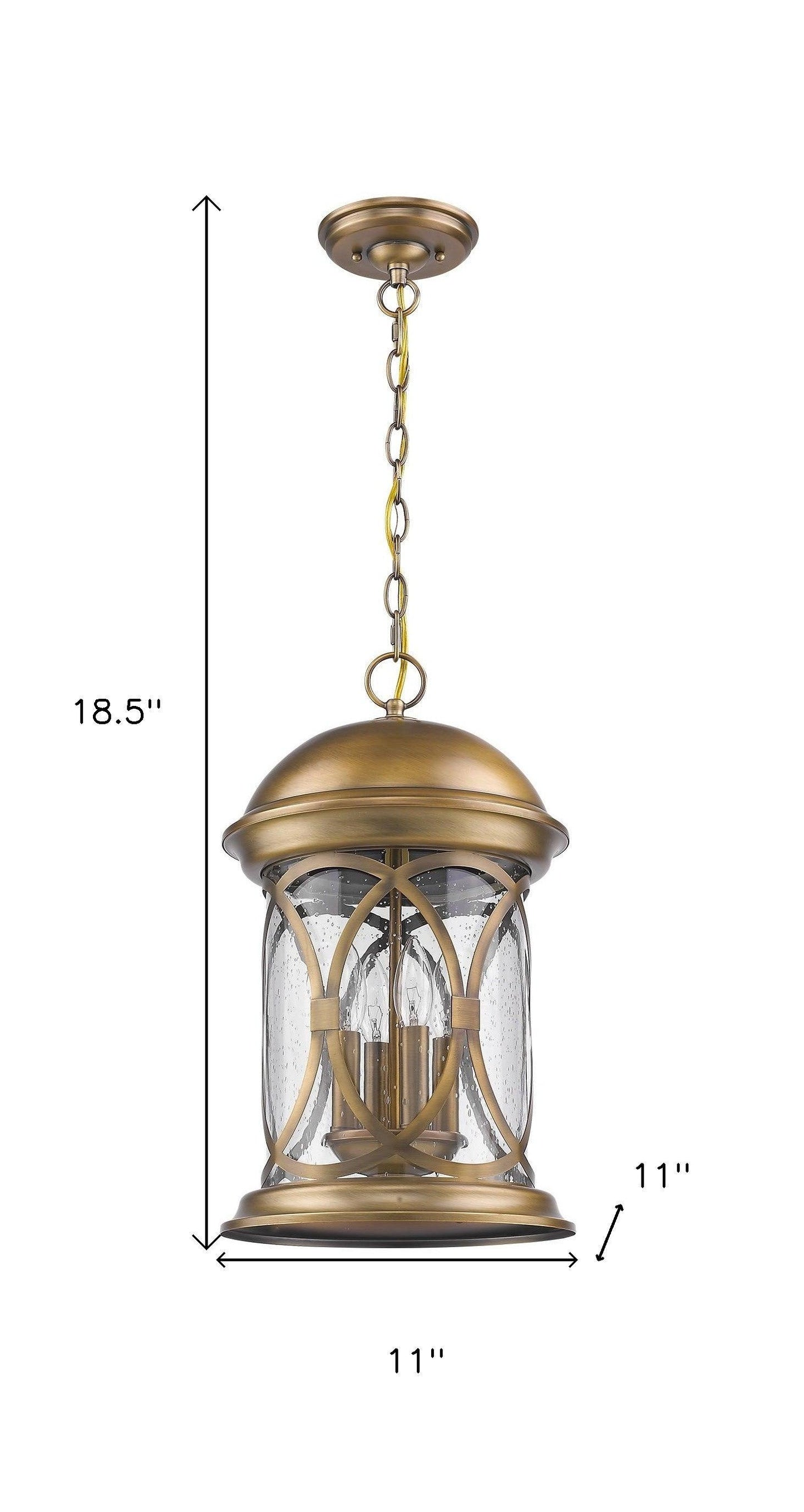 Lincoln 4-Light Antique Brass Hanging Light - FurniFindUSA