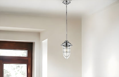 Silver Teardrop Shape Pendant Light