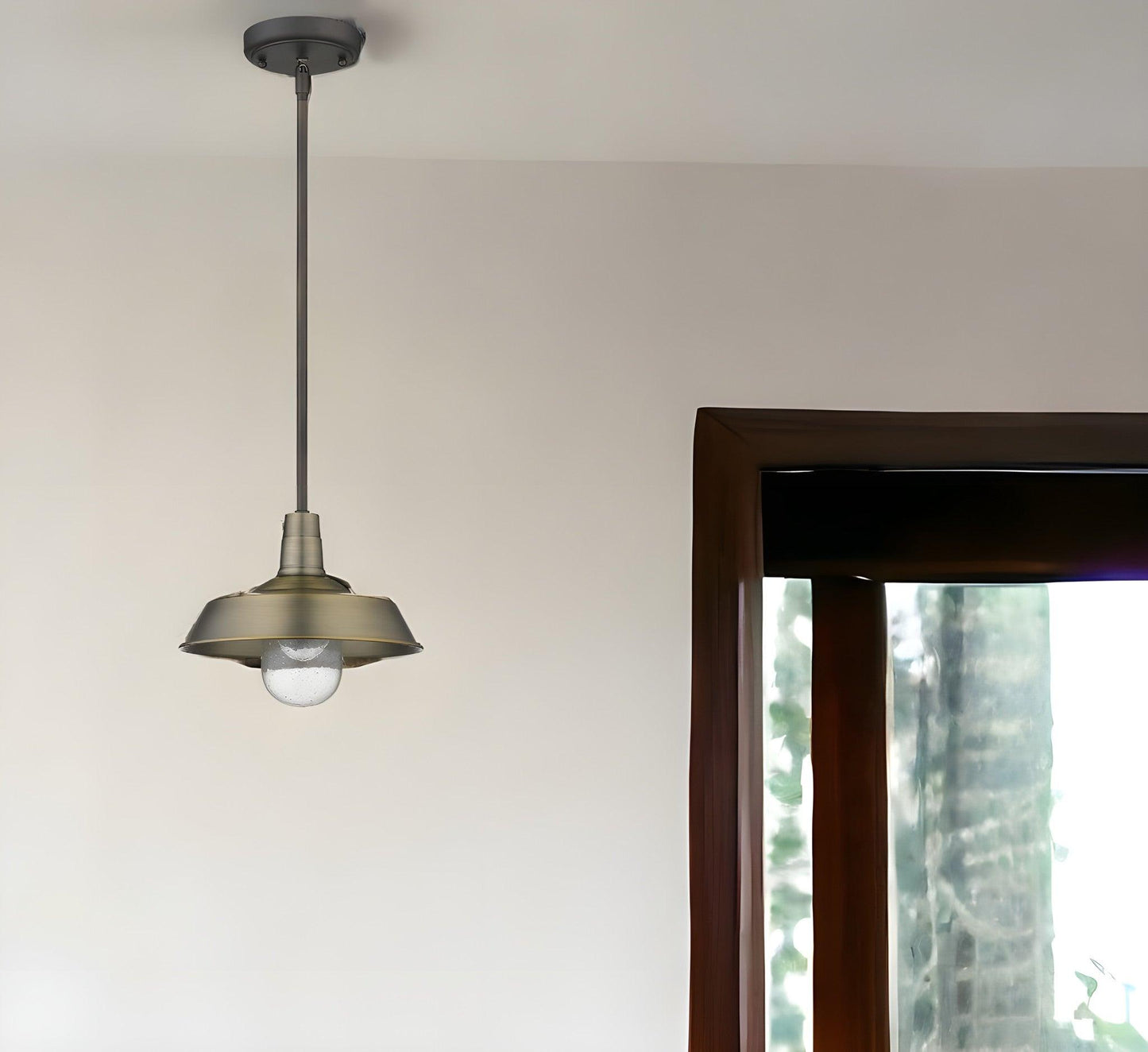 Brushed Gold Shallow Plate Adjustable Pendant Light - FurniFindUSA