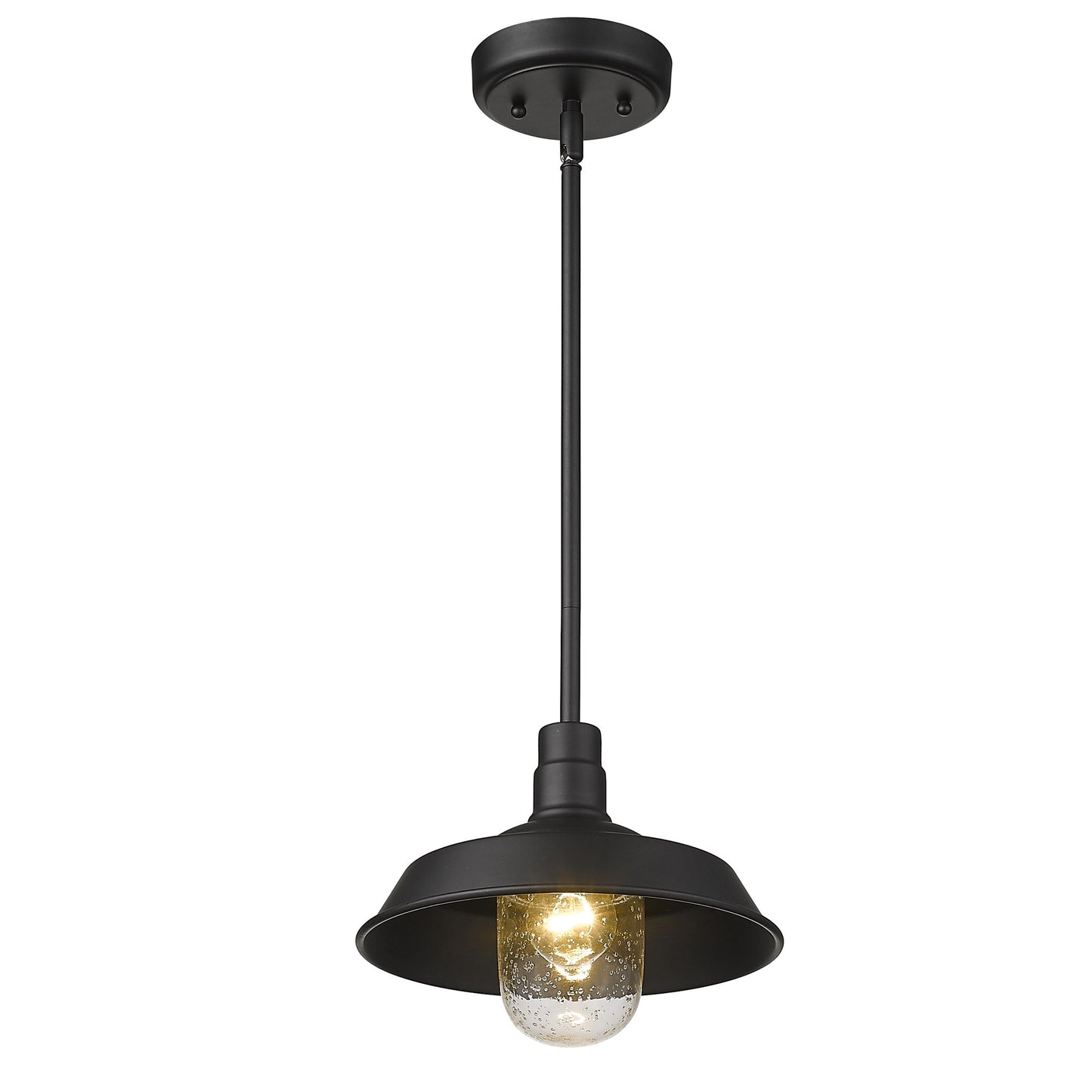 Matte Black Shallow Plate Adjustable Pendant Light