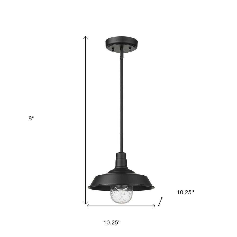 Matte Black Shallow Plate Adjustable Pendant Light HomeRoots