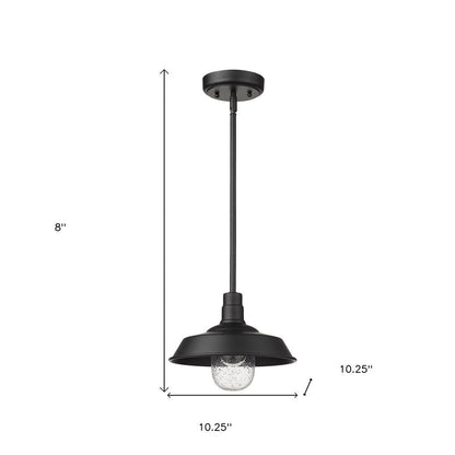 Matte Black Shallow Plate Adjustable Pendant Light HomeRoots