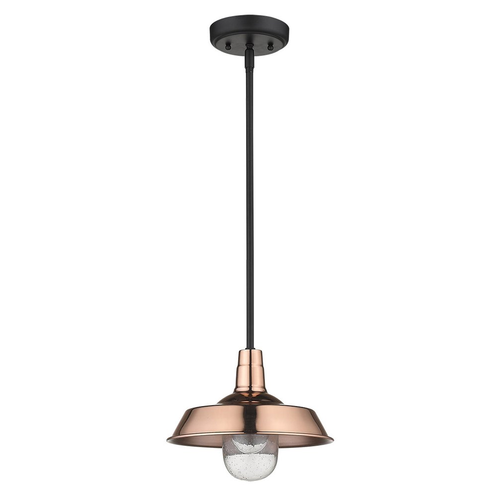 Shiny Copper Shallow Plate Adjustable Pendant Light — view 1