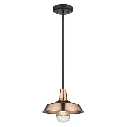 Shiny Copper Shallow Plate Adjustable Pendant Light