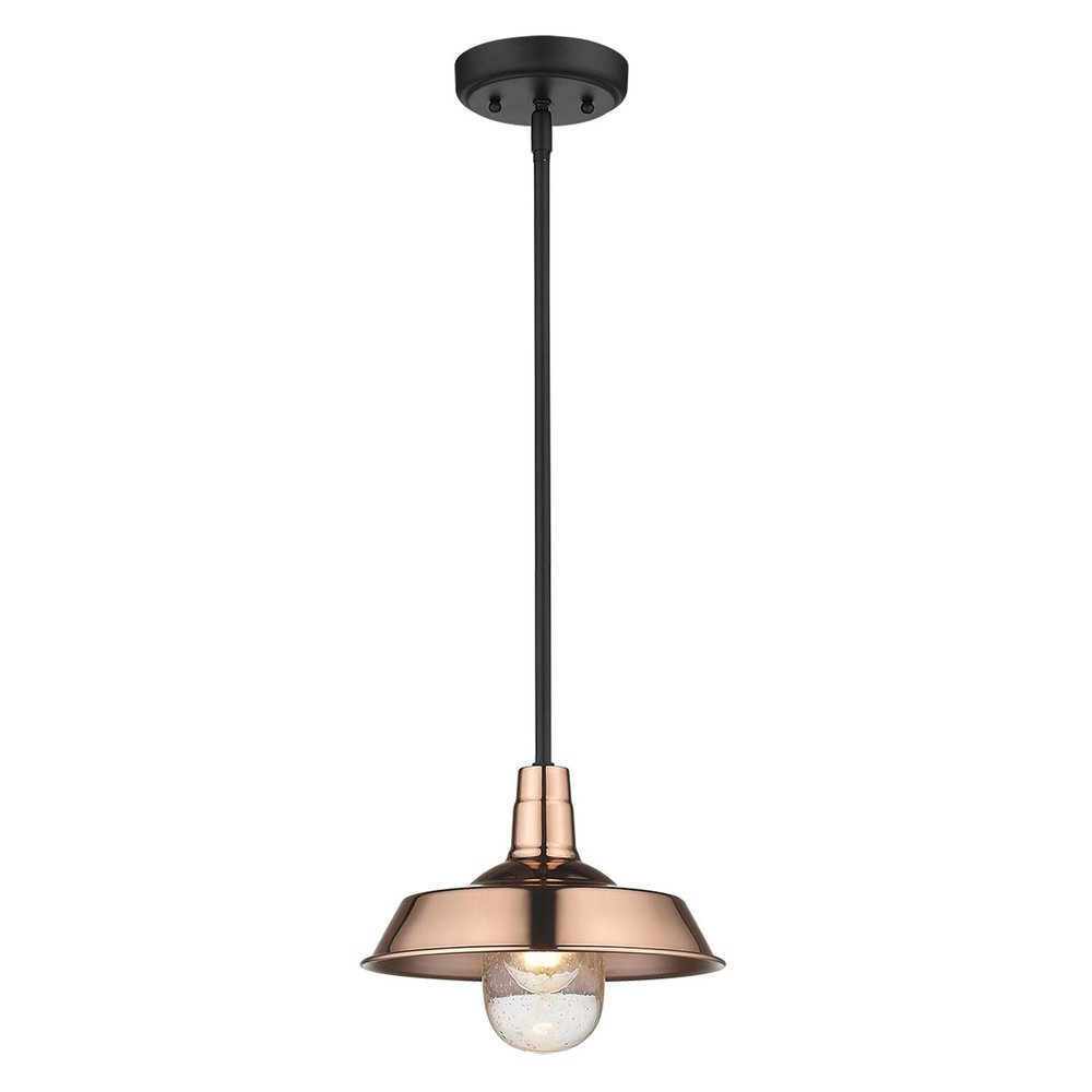 Shiny Copper Shallow Plate Adjustable Pendant Light — view 2