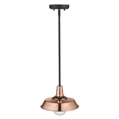 Shiny Copper Shallow Plate Adjustable Pendant Light