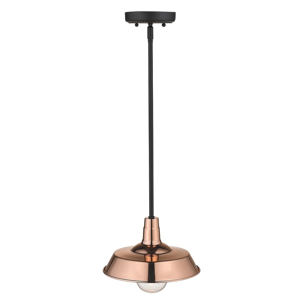 Shiny Copper Shallow Plate Adjustable Pendant Light — view 3