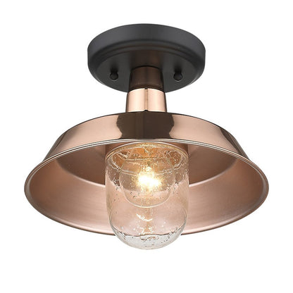 Shiny Copper Shallow Plate Adjustable Pendant Light HomeRoots