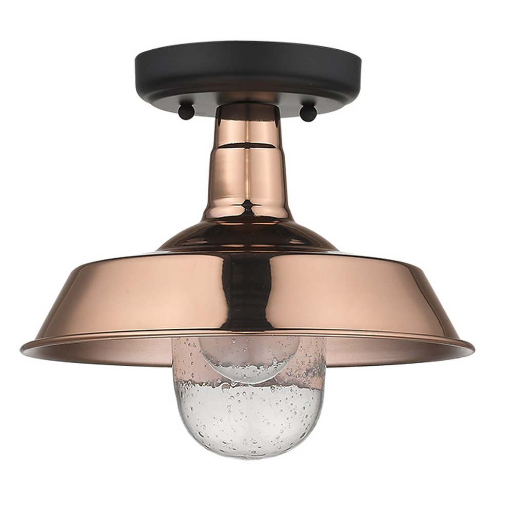 Shiny Copper Shallow Plate Adjustable Pendant Light HomeRoots