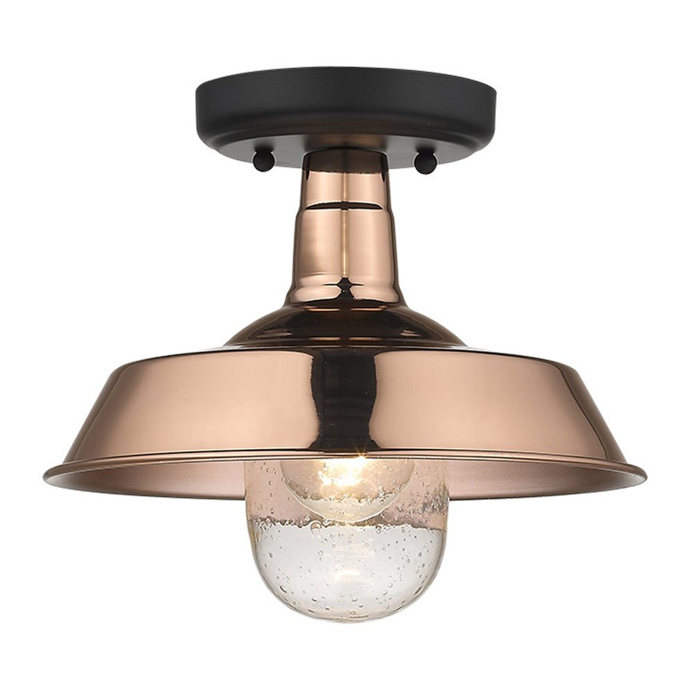 Shiny Copper Shallow Plate Adjustable Pendant Light HomeRoots