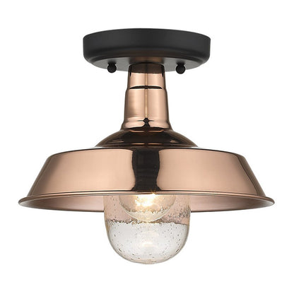 Shiny Copper Shallow Plate Adjustable Pendant Light HomeRoots