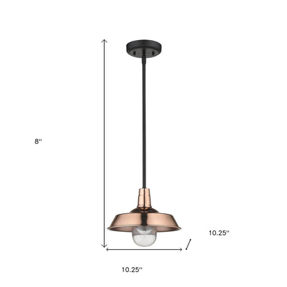 Shiny Copper Shallow Plate Adjustable Pendant Light