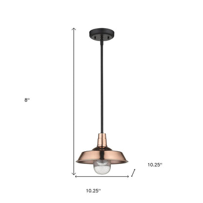 Shiny Copper Shallow Plate Adjustable Pendant Light HomeRoots