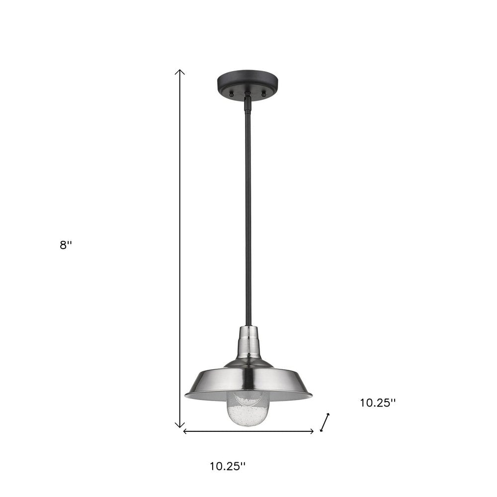 Silver Shallow Plate Adjustable Pendant Light HomeRoots