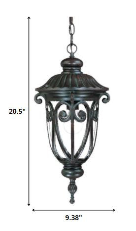 Naples 1-Light Marbelized Mahogany Hanging Light