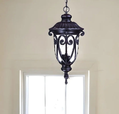 Naples 3-Light Marbelized Mahogany Hanging Light HomeRoots