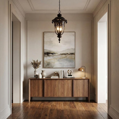 Naples 3-Light Marbelized Mahogany Hanging Light HomeRoots