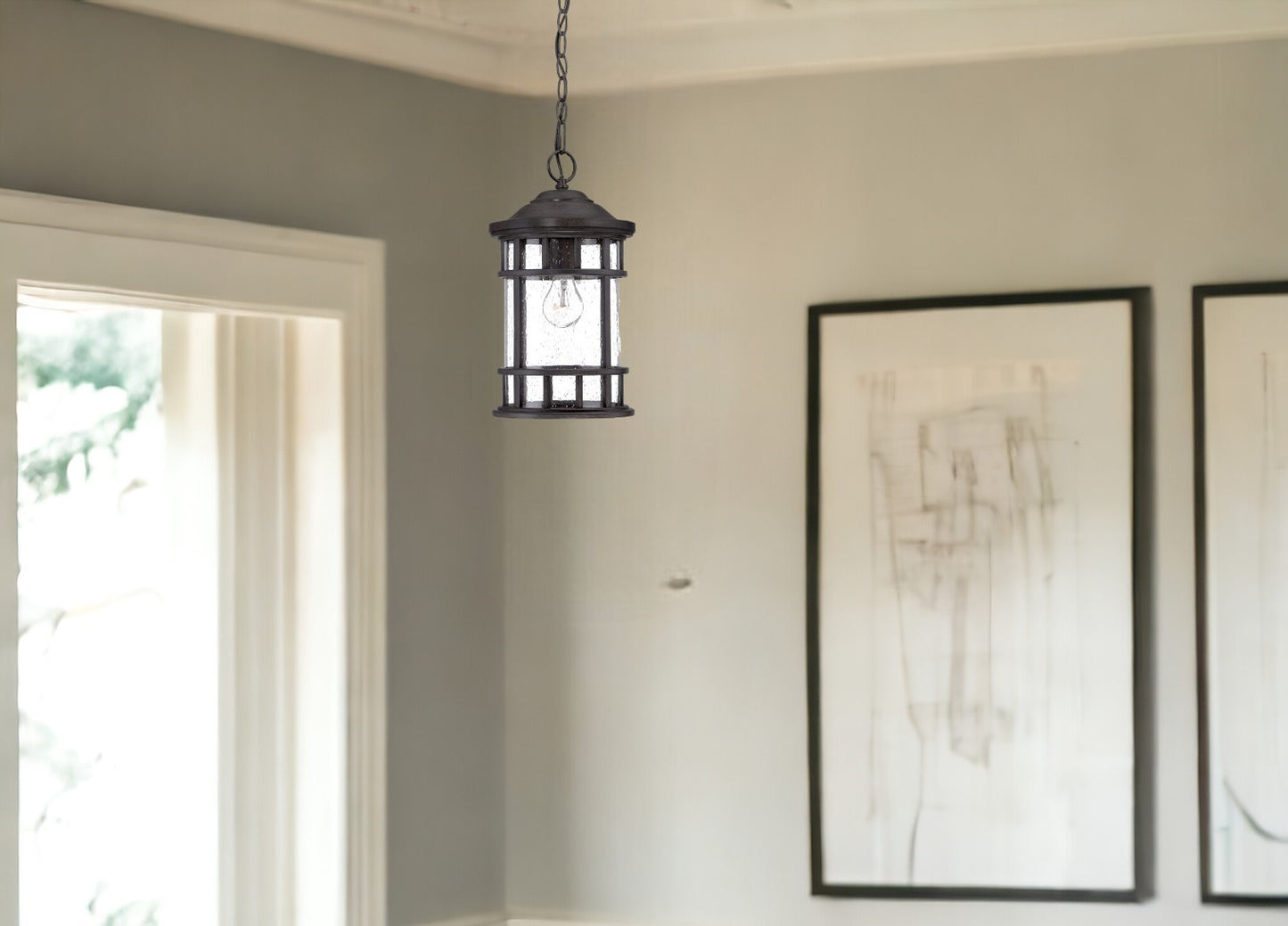 Matte Black Canister Hanging Light