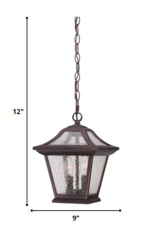 Antique Bronze Birdhouse Shape Outdoor Hanging Light