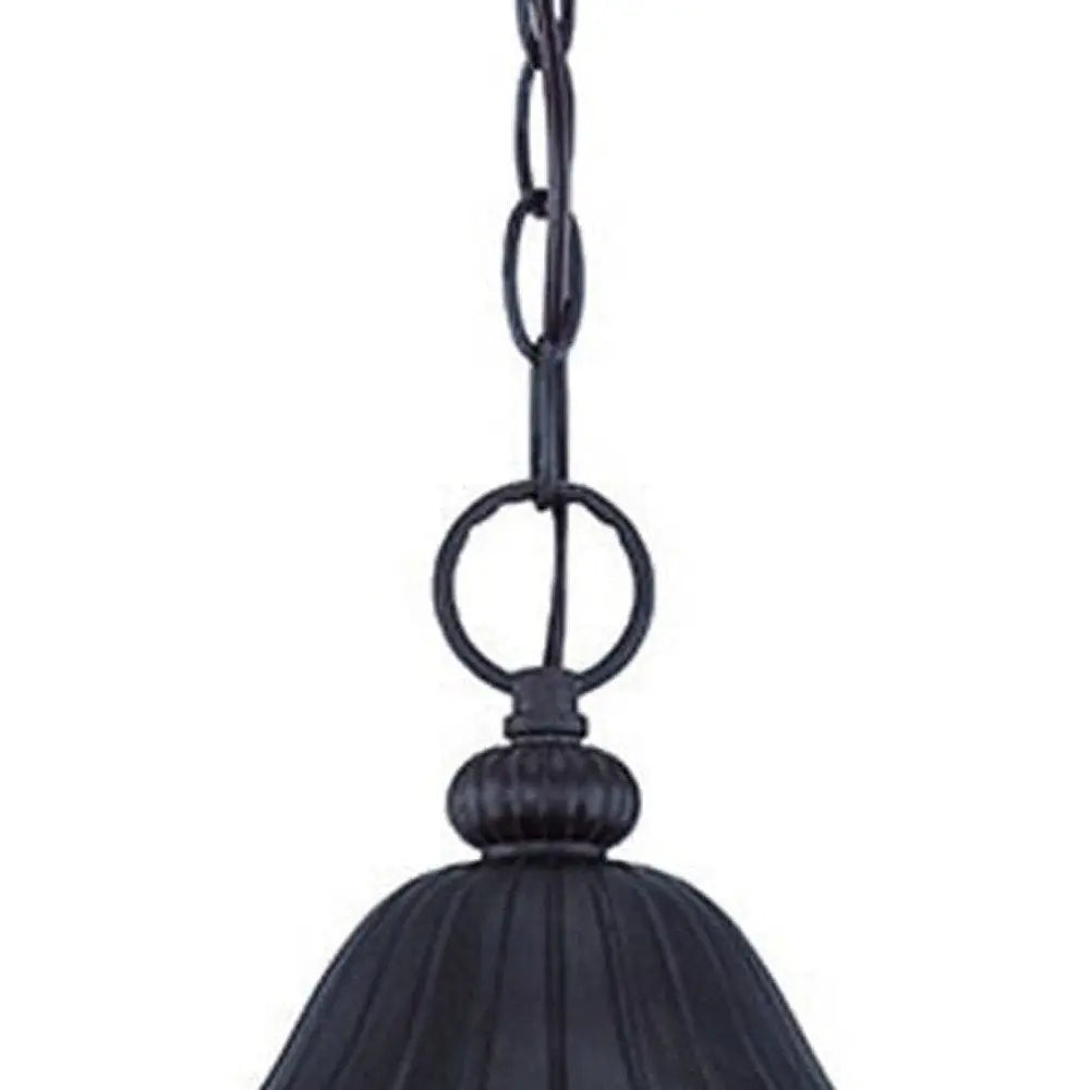 Three Light Matte Black Leaf Detail Hanging Light HomeRoots