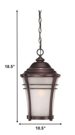 Frosted Glass Bronze Lantern Hanging Light - FurniFindUSA