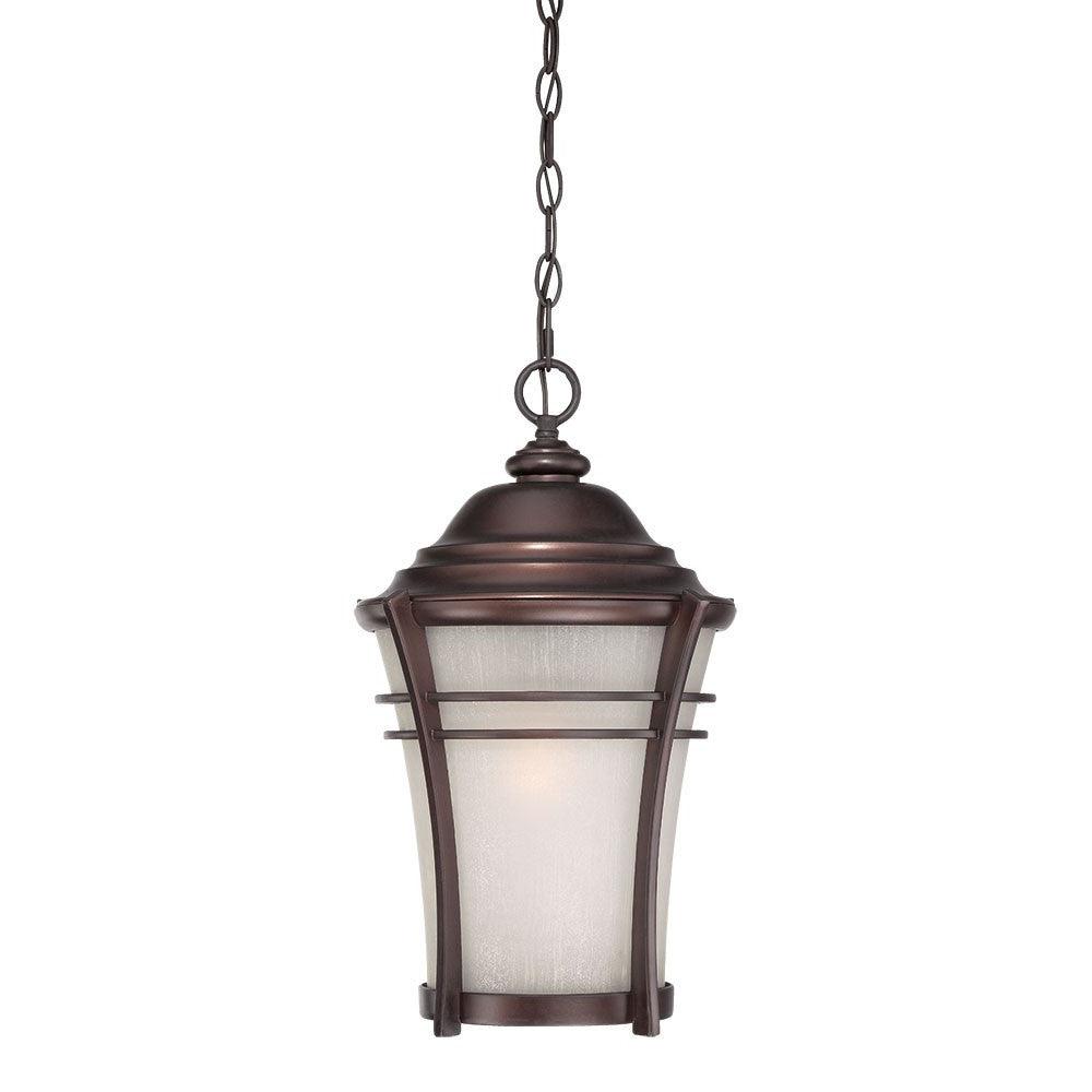 Frosted Glass Bronze Lantern Hanging Light - FurniFindUSA