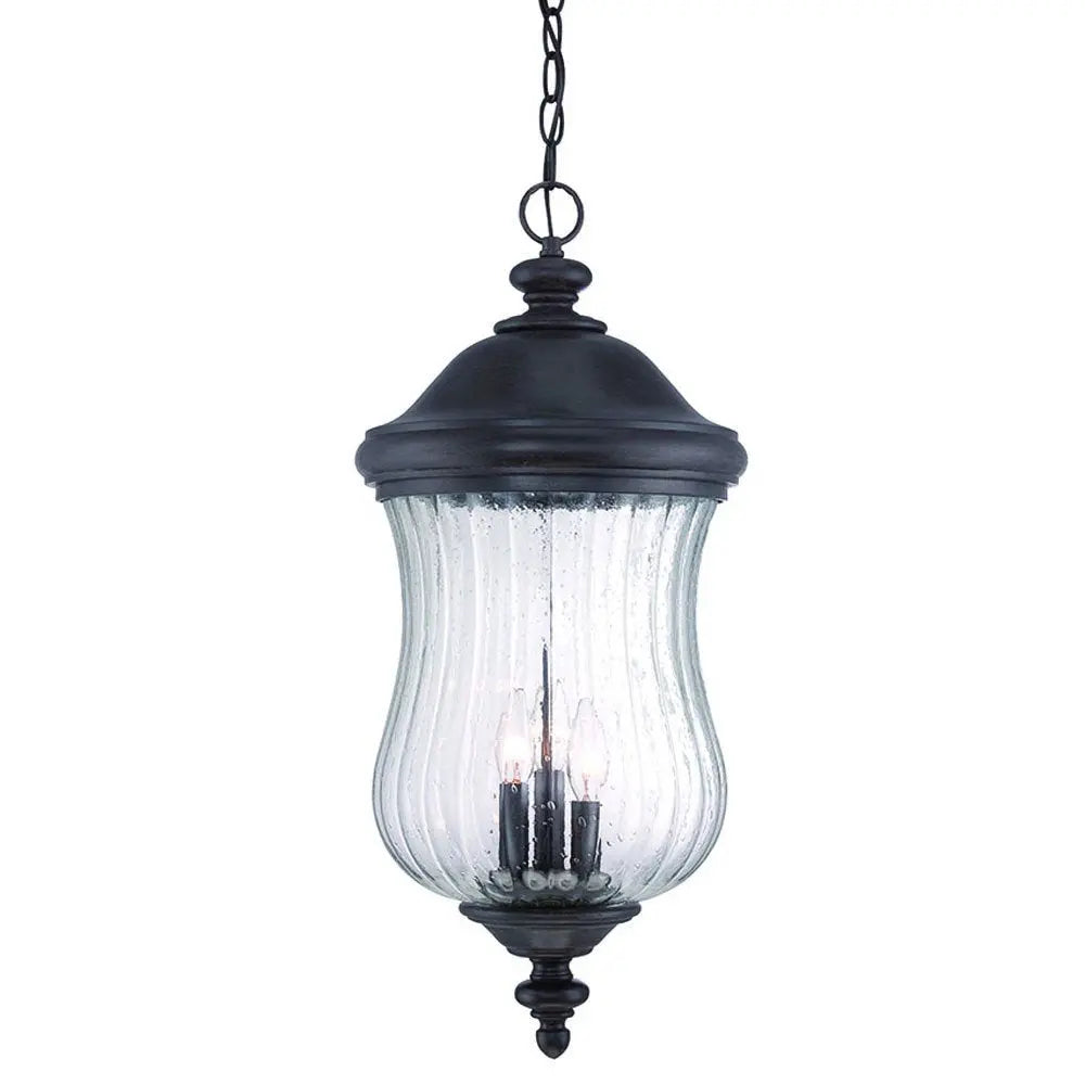 XL Three Light Matte Black Urn Shaped Hanging Light HomeRoots