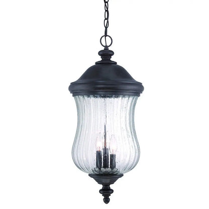 XL Three Light Matte Black Urn Shaped Hanging Light HomeRoots