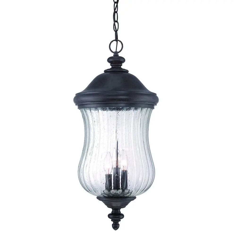 XL Three Light Matte Black Urn Shaped Hanging Light HomeRoots