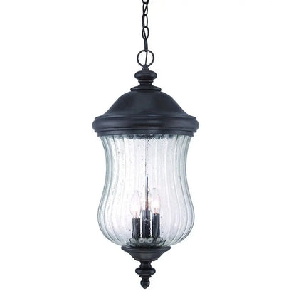XL Three Light Matte Black Urn Shaped Hanging Light HomeRoots