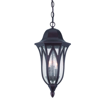 Matte Black Geometric Glass Hanging Light