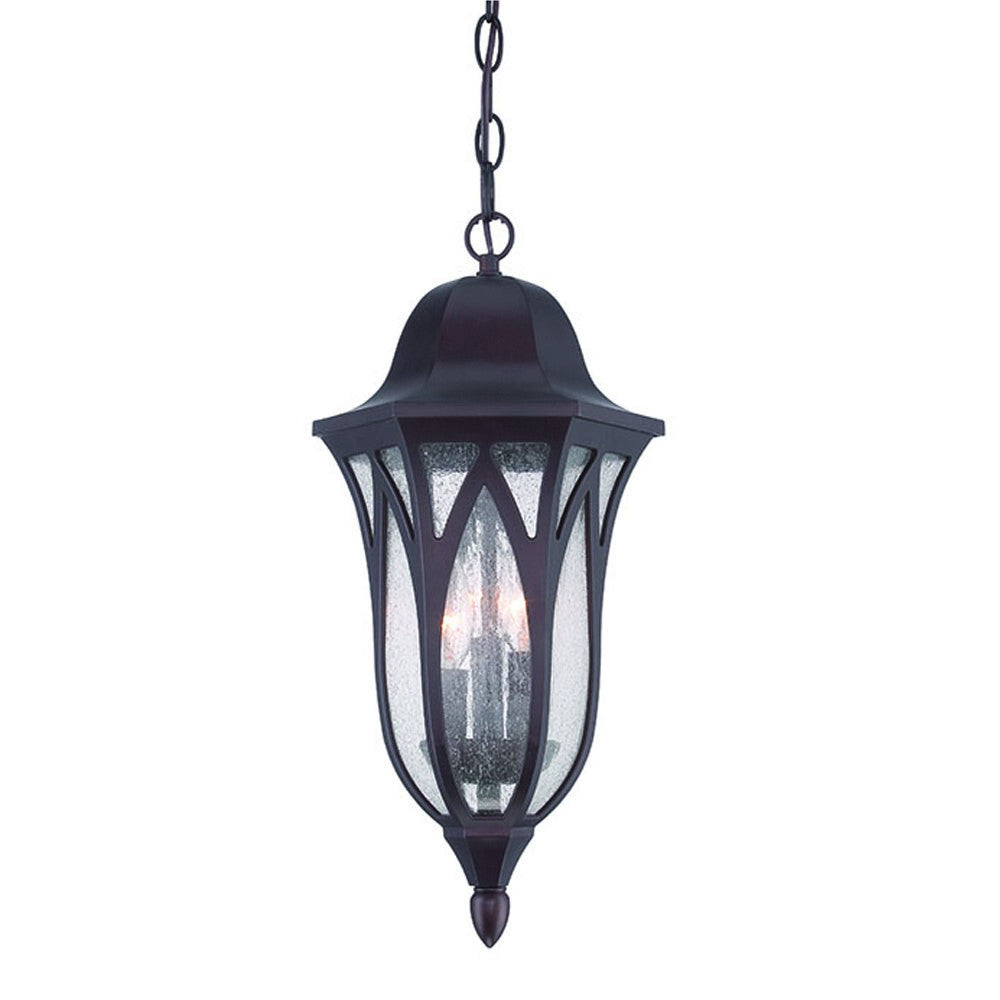 Matte Black Geometric Glass Hanging Light