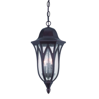 Matte Black Geometric Glass Hanging Light